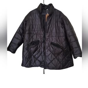 Elegant 2x Loose Black Women's Puffer Jacket